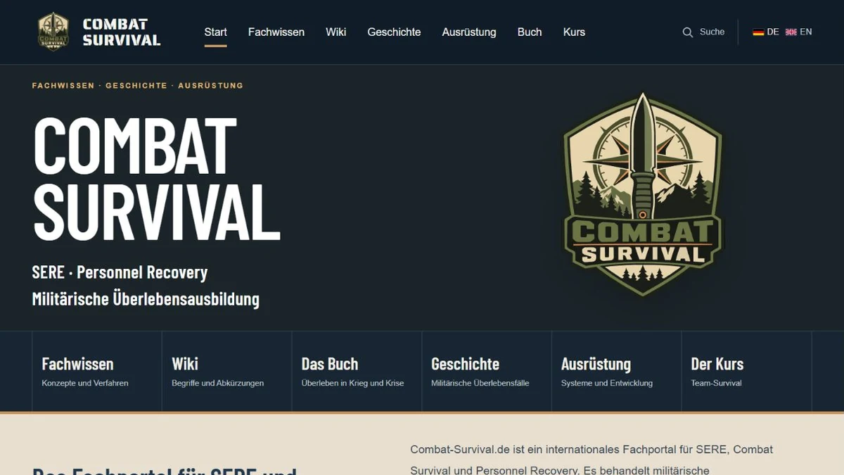 Vorschau der Startseite von Combat-Survival.de